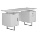 Lawtey Floating Top Office Desk White Gloss - NY Furniture Direct (NY)