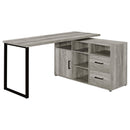 Hertford L-shape Office Desk with Storage Grey Driftwood - NY Furniture Direct (NY)