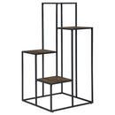 Rito 4-tier Display Shelf Rustic Brown and Black - NY Furniture Direct (NY)