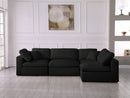 Serene Black Linen Fabric Deluxe Cloud Modular Sectional