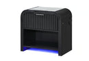 Beckett Wht/Blk Nightstand W/LED & Speaker