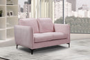 Poppy Pink Velvet Loveseat
