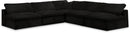 Cozy Black Velvet Cloud Modular Sectional