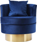 Kendra Navy Velvet Accent Chair