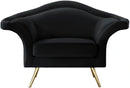 Lips Black Velvet Chair