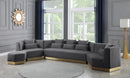 Marquis Grey Velvet Ottoman