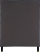 Harlie Grey Velvet Twin Bed