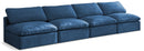 Plush Navy Velvet Standard Cloud Modular Sofa
