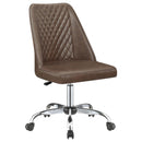 Althea Upholstered Tufted Back Office Chair Brown and Chrome - NY Furniture Direct (NY)