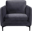 Poppy Grey Velvet Chair