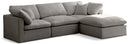 Plush Grey Velvet Standard Cloud Modular Sectional