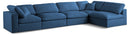 Plush Navy Velvet Standard Cloud Modular Sectional