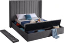 Kiki Grey Velvet Queen Bed (3 Boxes)