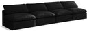 Plush Black Velvet Standard Cloud Modular Sofa