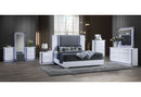 Ylime Smooth White Bed with LED Fully Slatted
