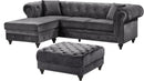 Sabrina Grey Velvet 2pc. Reversible Sectional