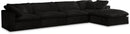Cozy Black Velvet Cloud Modular Sectional