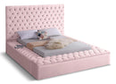 Bliss Pink Velvet Queen Bed (3 Boxes)