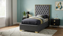 Lana Grey Velvet Twin Bed