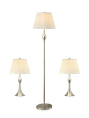 Griffin 3-piece Slender Lamp Set Brushed Nickel - NY Furniture Direct (NY)