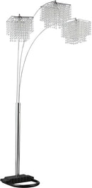 Miriam Crystal Drop Shade Floor Lamp Chrome - NY Furniture Direct (NY)