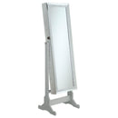 Elle Jewelry Cheval Mirror with Crytal Trim Silver - NY Furniture Direct (NY)