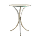 Eloise Round Accent Table with Curved Legs Chrome - NY Furniture Direct (NY)