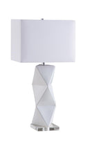 Camie Geometric Ceramic Base Table Lamp White - NY Furniture Direct (NY)