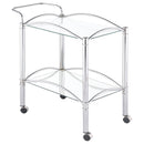 Shadix 2-tier Serving Cart with Glass Top Chrome and Clear - NY Furniture Direct (NY)