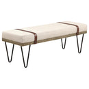 Austin Upholstered Bench Beige and Black - NY Furniture Direct (NY)