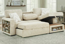 U0222 Ivory Pull Out Sofa Bed with Speaker and 2 Pillows