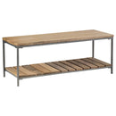 Gerbera Accent Bench with Slat Shelf Natural and Gunmetal - NY Furniture Direct (NY)