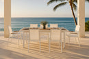 Nizuc White Mesh Waterproof Fabric Outdoor Patio Aluminum Mesh Dining Chair