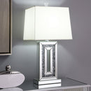Ayelet Table Lamp with Square Shade White and Mirror - NY Furniture Direct (NY)