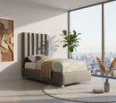 Enzo Grey Velvet Twin Bed