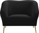 Hermosa Black Velvet Chair