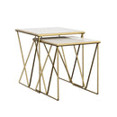 Bette 2-piece Nesting Table Set White and Gold - NY Furniture Direct (NY)