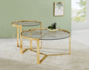 Delia 2-Piece Round Glass Top Nesting Coffee Table Clear and Chrome