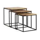 Belcourt 3-piece Square Nesting Tables Natural and Black - NY Furniture Direct (NY)