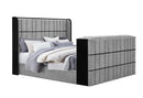 Isabella Grey Bed with LED, TV Lift, Speaker and Fireplace