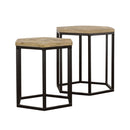 Adger 2-piece Hexagon Nesting Tables Natural and Black - NY Furniture Direct (NY)