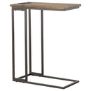 Rudy Snack Table with Power Outlet Gunmetal and Antique Brown - NY Furniture Direct (NY)