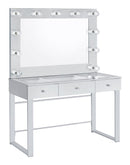 Umbridge 3-drawer Vanity with Lighting Chrome and White - NY Furniture Direct (NY)