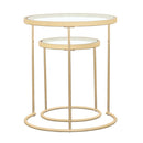 Maylin 2-piece Round Glass Top Nesting Tables Gold - NY Furniture Direct (NY)