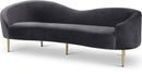 Ritz Grey Velvet Sofa