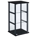 Cyclamen 3-shelf Glass Curio Cabinet Black and Clear - NY Furniture Direct (NY)