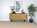 Aminah 3-door Wooden Accent Cabinet Natural and Black - NY Furniture Direct (NY)
