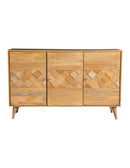Alyssum Checkered Pattern 3-door Accent Cabinet Natural - NY Furniture Direct (NY)