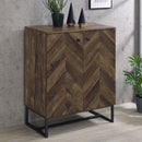 Carolyn 2-door Accent Cabinet Rustic Oak and Gunmetal - NY Furniture Direct (NY)