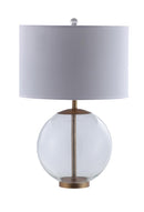 Kenny Drum Shade Table Lamp with Glass Base White - NY Furniture Direct (NY)